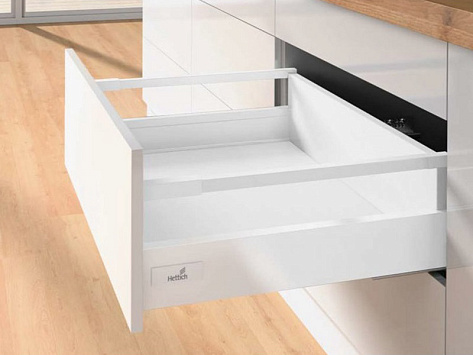 Ящик InnoTech Atira PUSH 470мм h-144 БЕЛЫЙ c релингом Hettich 