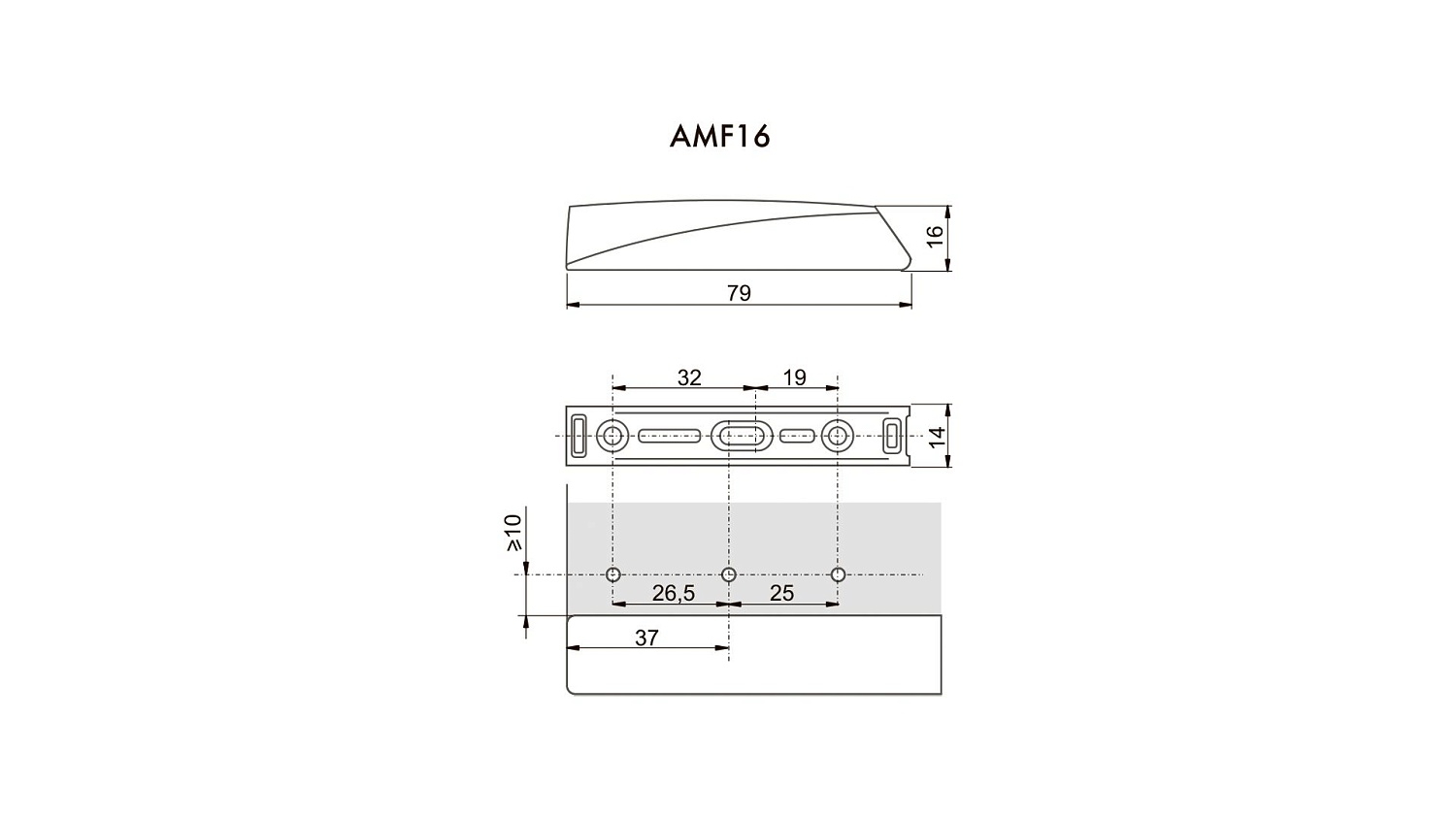 Накладка открытого монтажа для толкателей AMF14 AMF15 графит